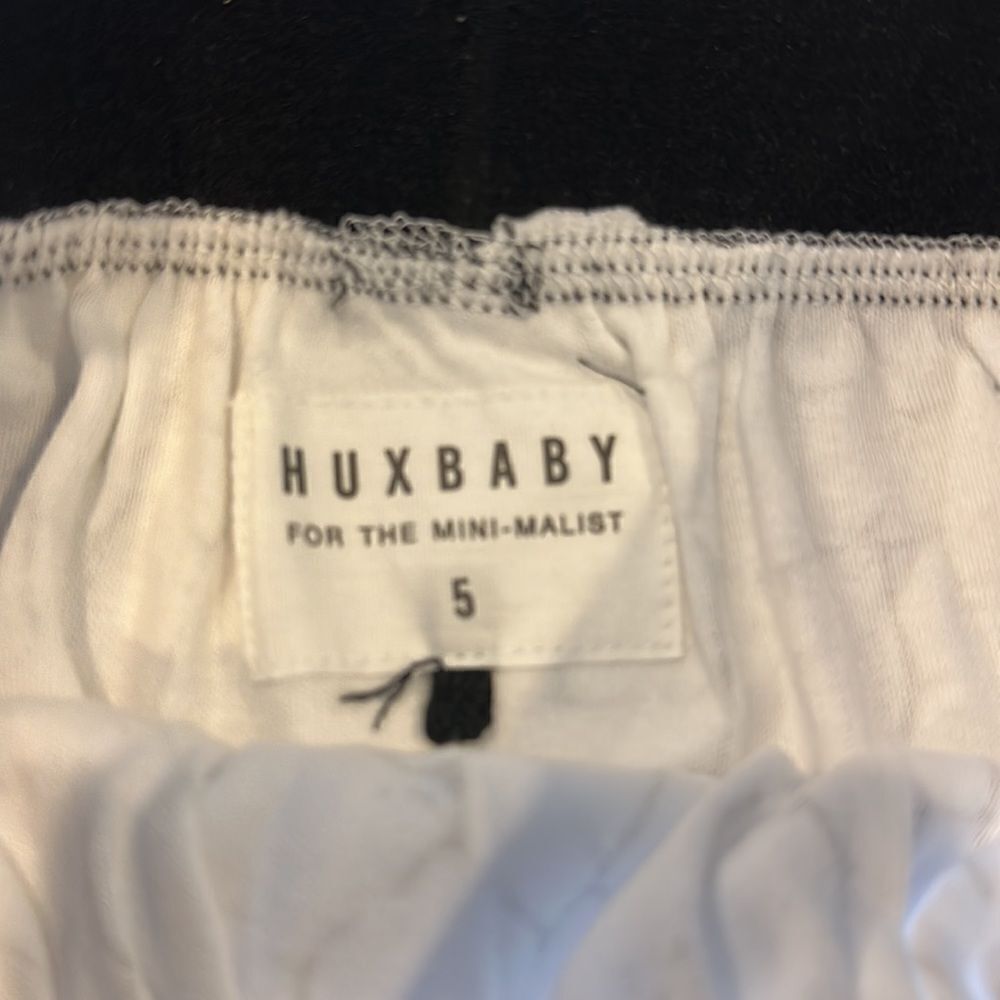HuxBaby Girls Elastic Waistband Black & White High Low Skirt - Picture 5 of 6